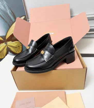 Miu Miu Women's Glossy Leather Chunky Heel Loafers #A66085 Miu Miu Women's Glossy Leather Chunky Heel Loafers #A66085