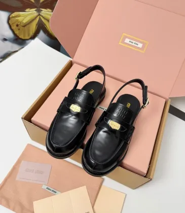 Miu Miu Women's Glossy Leather Slingback Loafer Sandals #A66089 Miu Miu Women's Glossy Leather Slingback Loafer Sandals #A66089