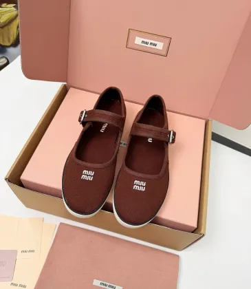 Miu Miu Women's Retro Calfskin Leather Ballet Flats #A66074 Miu Miu Women's Retro Calfskin Leather Ballet Flats #A66074