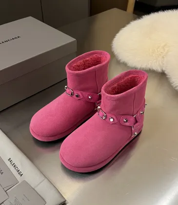 Balenciaga 2025 Winter Shearling Lined Snow Boots Buckle  Stud Details with Multi Color Options for Edgy Luxury Style #A57769