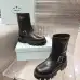 Prada Inspired Black Leather Biker Boots With Chunky Platform Sole #A54581