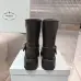 Prada Inspired Black Leather Biker Boots With Chunky Platform Sole #A54581