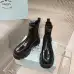 Prada Style Shiny Black Leather Chelsea Boots With Chunky Platform Sole #A54582