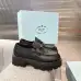 Prada Style Black Leather Loafers With Chunky Platform Sole #A54580