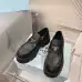 Prada Style Black Leather Loafers With Chunky Platform Sole #A54580