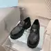 Prada Style Black Leather Loafers With Chunky Platform Sole #A54580