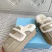 Prada Women's Shearling Lined Mule Slippers Triangle Logo Thick Sole Design for Cozy Luxury Winter Footwear #A57767