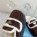 Prada Women's Shearling Lined Mule Slippers Triangle Logo Thick Sole Design for Cozy Luxury Winter Footwear #A57765