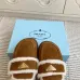 Prada Women's Shearling Lined Mule Slippers Triangle Logo Thick Sole Design for Cozy Luxury Winter Footwear #A57766