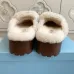 Prada Women's Shearling Lined Mule Slippers Triangle Logo Thick Sole Design for Cozy Luxury Winter Footwear #A57766