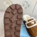 Prada Women's Shearling Lined Mule Slippers Triangle Logo Thick Sole Design for Cozy Luxury Winter Footwear #A57766