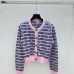  Chanel Women's Logo Knit Cardigan and Sweater in Striped Pattern #A54573