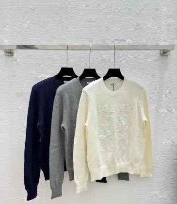  Loewe Women's Wool Sweaters Classic Crew   necks with Exquisite Embroidery and Timeless Colors #A54844