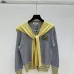  Miu Miu Women's Wool Sweaters: Stylish Sailor  inspired Designs with Colorful Stripes and Brand Emblem #A54857