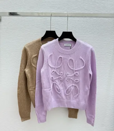 2025 Autumn  Winter Special Offer Loewe Women's Anagram Embroidered Wool Sweater in Two Tonal Colors  #A54832
