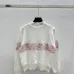 2025 Chanel White Knit Sweater with Colorful Tweed Stripe and CC Logo #A54552