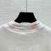 2025 Chanel White Knit Sweater with Colorful Tweed Stripe and CC Logo #A54552