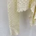 2025 Cream Knit Mesh Cardigan with V-Neck and Ruffle Detailing #A54554