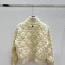 2025 Dior Ecru Cannage Knit Cropped Zip-Up Cardigan #A54549