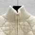2025 Dior Ecru Cannage Knit Cropped Zip-Up Cardigan #A54549