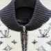 2025 LV Women's Wool Zip up Sweater Chic Mock Neck with Fluffy Monogram - Embroidered Front #A54859