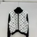 2025 LV Women's Wool Zip up Sweater Chic Mock Neck with Fluffy Monogram - Embroidered Front #A54859