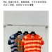 2025 Miu Miu Striped Short-Sleeve Polo Sweater with Button Placket and Logo #A54551
