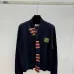 2025  Miu Miu Women's Striped Knit Polo Sweater with a Quarter-Zip or Button Placket and Miu Miu Logo #A54839