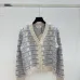 2025 Miu Miu Women's Wool Cardigan with Signature Logo Pattern  V neck and Chic Design #A54843