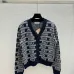2025 Miu Miu Women's Wool Cardigan with Signature Logo Pattern  V neck and Chic Design #A54843