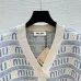 2025 Miu Miu Women's Wool Cardigan with Signature Logo Pattern  V neck and Chic Design #A54843