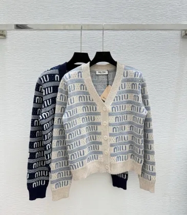 2025 Miu Miu Women's Wool Cardigan with Signature Logo Pattern  V neck and Chic Design #A54843