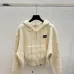 2025 Valentino Designer Women's Wool Hooded Sweaters Chic Zip   up Styles in Timeless Grey and Cream Colors #A54846