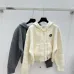 2025 Valentino Designer Women's Wool Hooded Sweaters Chic Zip   up Styles in Timeless Grey and Cream Colors #A54846