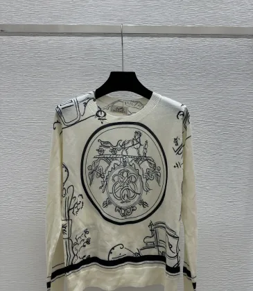 2026 Hermes  Spring/Summer New Printed Merino Wool Crew Neck Knit Long Sleeve #A61213