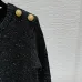 Balmain 2025 Women's Wool Sweater with Gold Buttons Sparkle Yarn  Crew Neck for Elegant Style #A54840