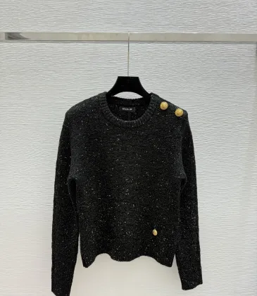 Balmain 2025 Women's Wool Sweater with Gold Buttons Sparkle Yarn  Crew Neck for Elegant Style #A54840
