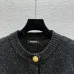 Balmain 2025 Women's Wool Sweater with Gold Buttons Sparkle Yarn  Crew Neck for Elegant Style #A54841