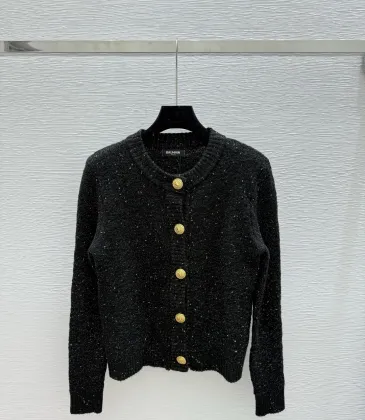Balmain 2025 Women's Wool Sweater with Gold Buttons Sparkle Yarn  Crew Neck for Elegant Style #A54841