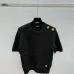 Balmain 2025 Women's Wool Sweater with Gold Buttons Sparkle Yarn  Crew Neck for Elegant Style #A54842