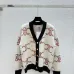 Celine Luxury Brand Women's Wool Cardigan V  neck Style with Colorful Logo Patterns and Gold  toned Buttons #A54845