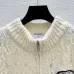 Chanel Ecru Cannage Knit Cropped Zip-Up Cardigan, A Timeless Luxury Piece #A54563