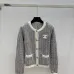 Chanel Women's V   Neck Cardigans  Ribbed Knit with Iconic CC Logo and Button Detail for Luxury Lovers #A56305