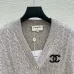 Chanel Women's V-Neck Cardigan with CC Logo Patch and Gold Buttons #A54568