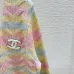 Chanel Women's V-Neck Wool-Blend Cardigan with Ombre Zigzag Pattern and CC Brooch #A54830