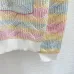 Chanel Women's V-Neck Wool-Blend Cardigan with Ombre Zigzag Pattern and CC Brooch #A54830