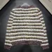 Chanel  Wool Women's V-Neck Fringed Knit Cardigan with Multi-Color Stripes #A54575