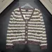 Chanel  Wool Women's V-Neck Fringed Knit Cardigan with Multi-Color Stripes #A54575