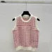 Dior Christian Dior Oblique Sleeveless Sweater Vest in Pink and White #A54565
