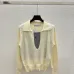 Dior Ecru Cannage Knit Cropped Zip-Up Cardigan Timeless Luxury Piece #A54569